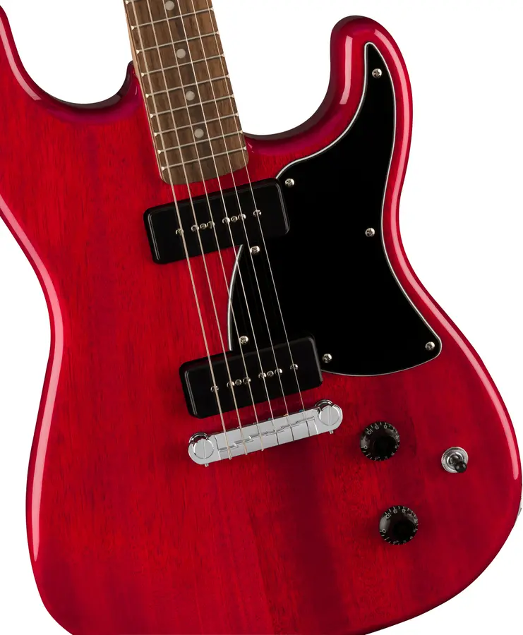 Squier Paranormal Strat-O-Sonic Crimson Red Transparent, Laurel 