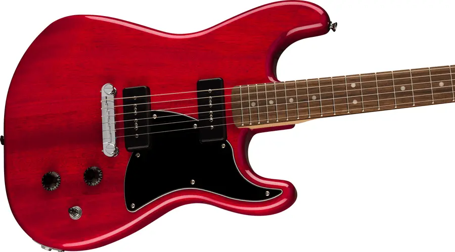 Squier Paranormal Strat-O-Sonic Crimson Red Transparent, Laurel 