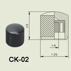 Wilkinson CK-02 el-gitar-Control knob black metal