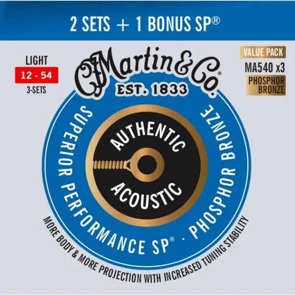 Martin Acoustic SP MA540 Light (012-054) 3 Pack 