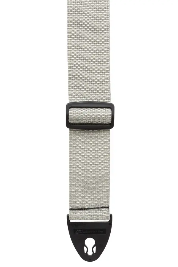 D'Andrea 2" Polyweb Guitar Strap Silver w/ Ace-Lock 