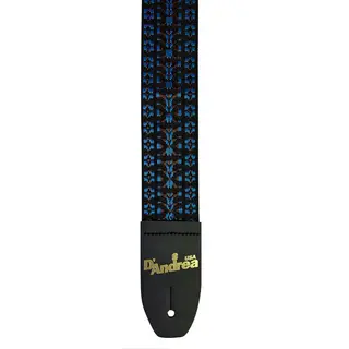 D'Andrea 2" Woven Guitar Strap Tapestry Hootenanny, Blue