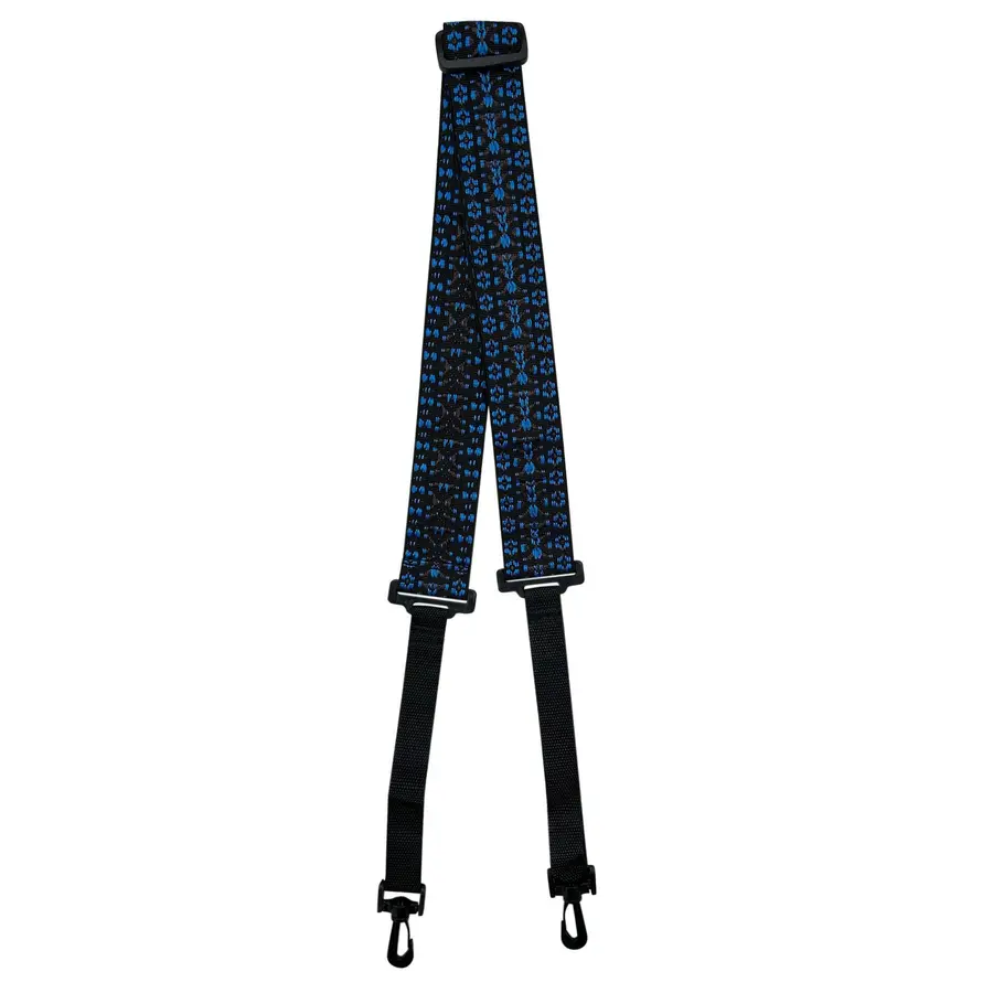 D'Andrea Banjo Strap - Woven Tapestry w/ Swivel Hooks, Blue 