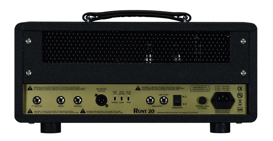 Friedman RUNT-20 Head (Black) 2 Channel - 20 Watt Head - EL84 