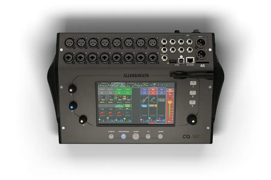 Allen & Heath CQ18T Digitalmikser 18ch, Wi-Fi, 7”, 16mic/line, 4FX, 6 Aux 