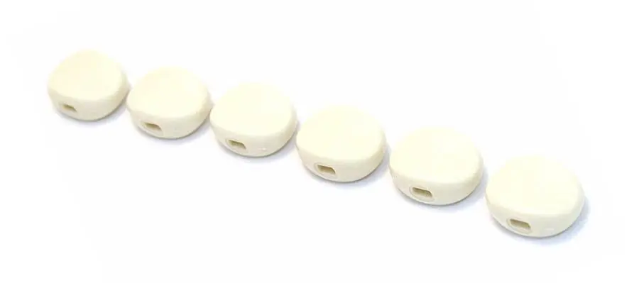 AP TK-7710-025 Plastic Oval Buttons White (Qty 6) 