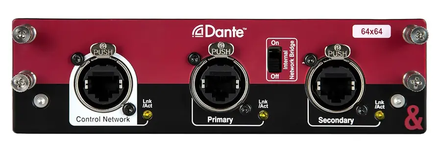 Allen & Heath Dante card dLive systems 64x64 bi-directional audio 