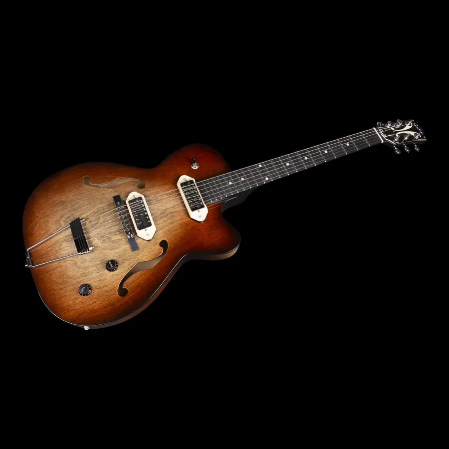 Godin 5th Ave TL Vintage Burst HG Gold Foil Dogear 