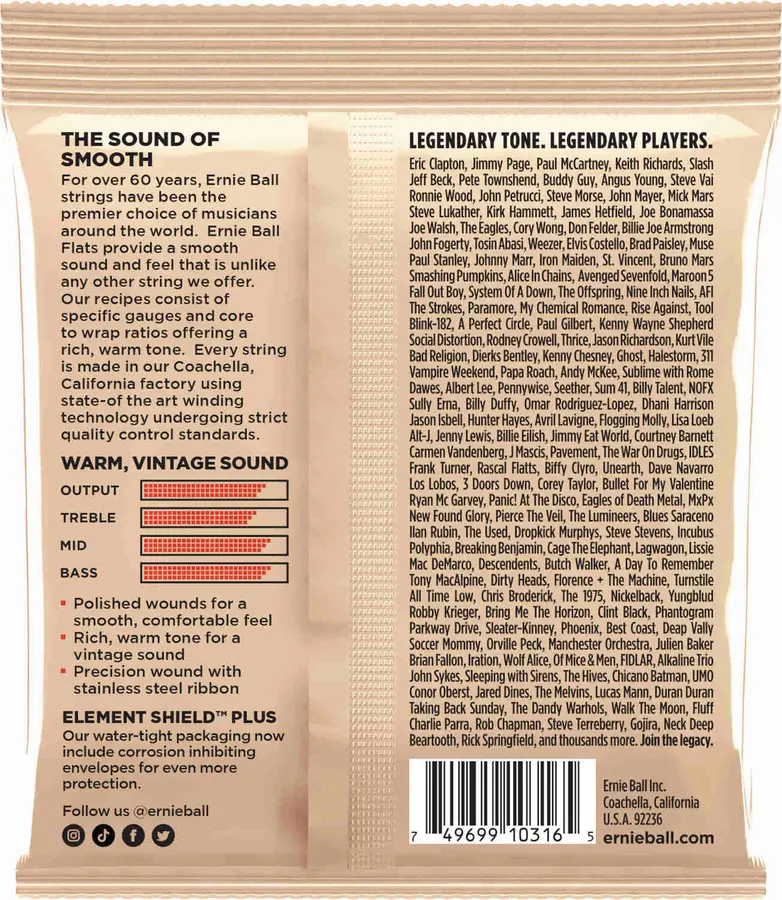 Ernie Ball 2580 Flatwound Light (011-050) 