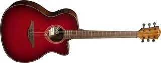 LAG T-RED Tramontane Auditorium Cutaway Acoustic-Electric Red Burst