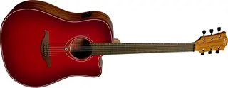 LAG T-RED Tramontane Dreadnought Cutaway Acoustic-Electric Red Burst