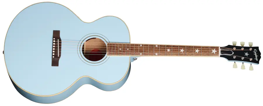 Epiphone J-180 LS Frost Blue Med hardcase 