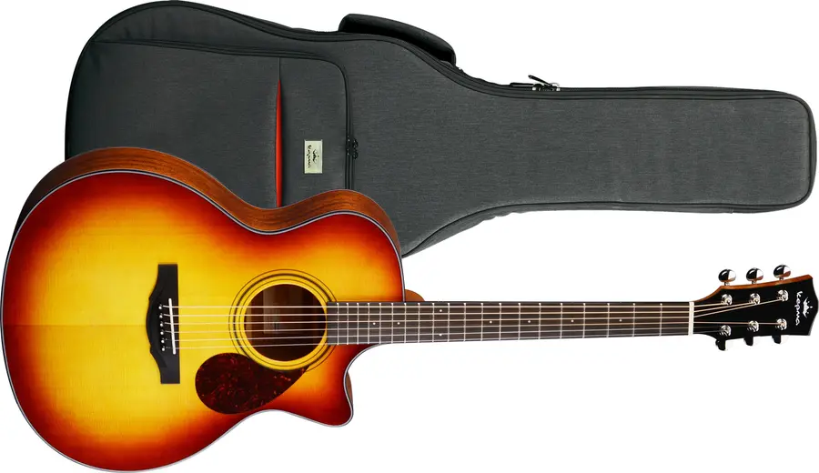 Kepma Guitars Solid Top F0 Cherry Burst Grand Auditorium Ak.gitar 