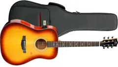 Kepma Guitars Solid Top F1E Cherry Burst Dreadnought Ak.gitar m/pickup