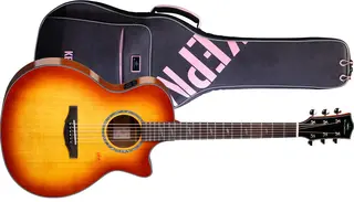 Kepma Guitars Solid Top F2SE CherryBurst Grand Auditorium Ak.gitar m/pickup