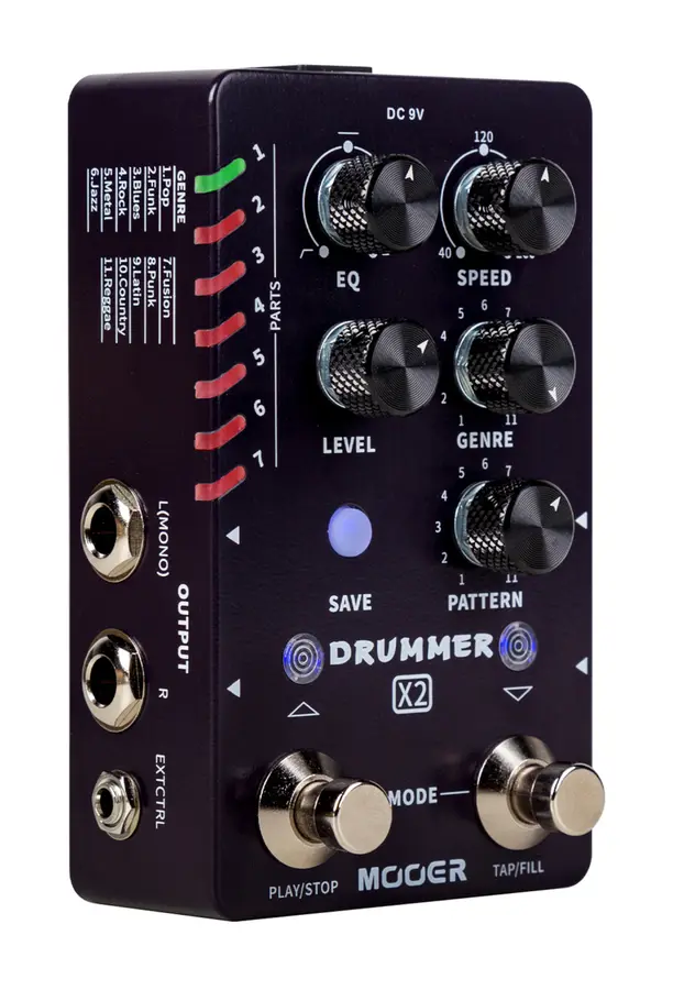 Mooer Drummer X2 Stereo Drum Machine Pedal 