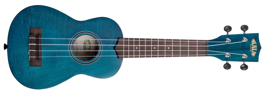 Kala KA-SEMB Blue Exotic Mahogany Soprano Ukulele, med bag (UB-S) 