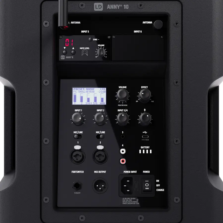 LD Systems ANNY 10 BPH B5 Kompakt-PA Batteri/BT, trådløst bøylesystem 
