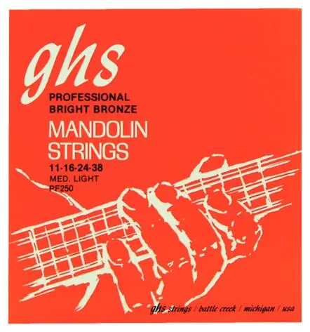 GHS PF250 Mandolin, Bright Bronze (011-041) Medium light, loop end 