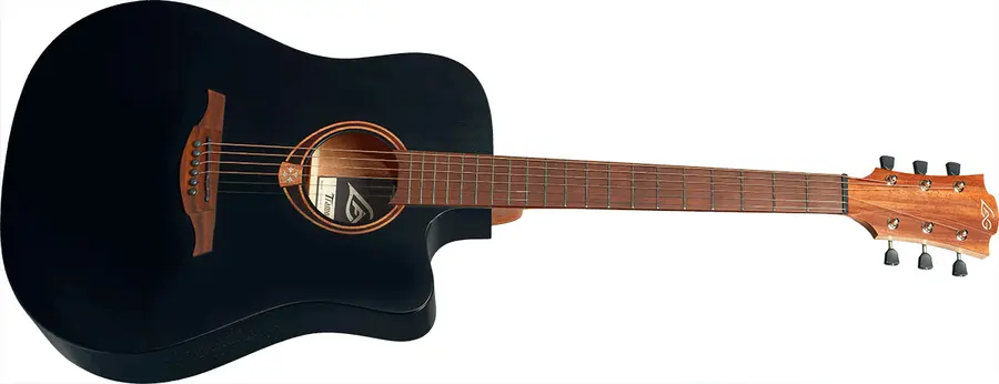 LAG T70DCE-BLS Dreadnought Black Cutaway Acoustic-Electric 