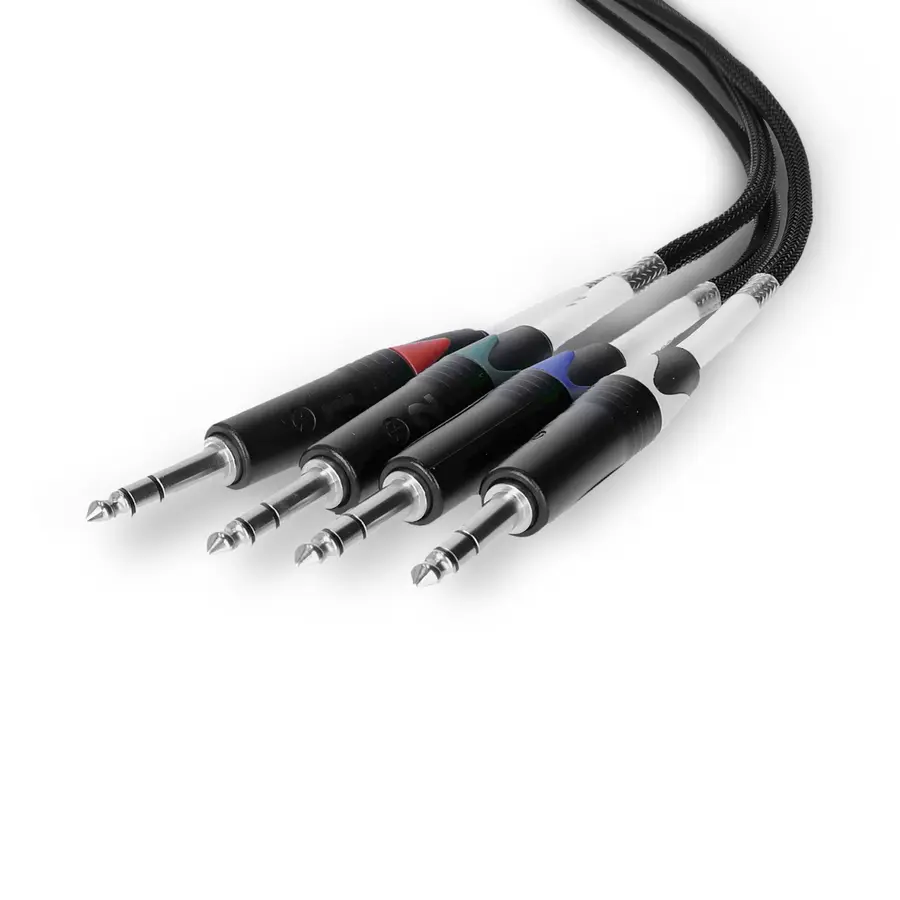 Palmer AoC Loom TRSm AOC from etherCON to 4 x 6.3 mm TRS jack 