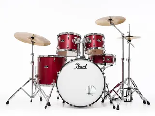 Pearl Roadshow 22" kit with HW 3 Sabian Solar cymbaler, Matte Red