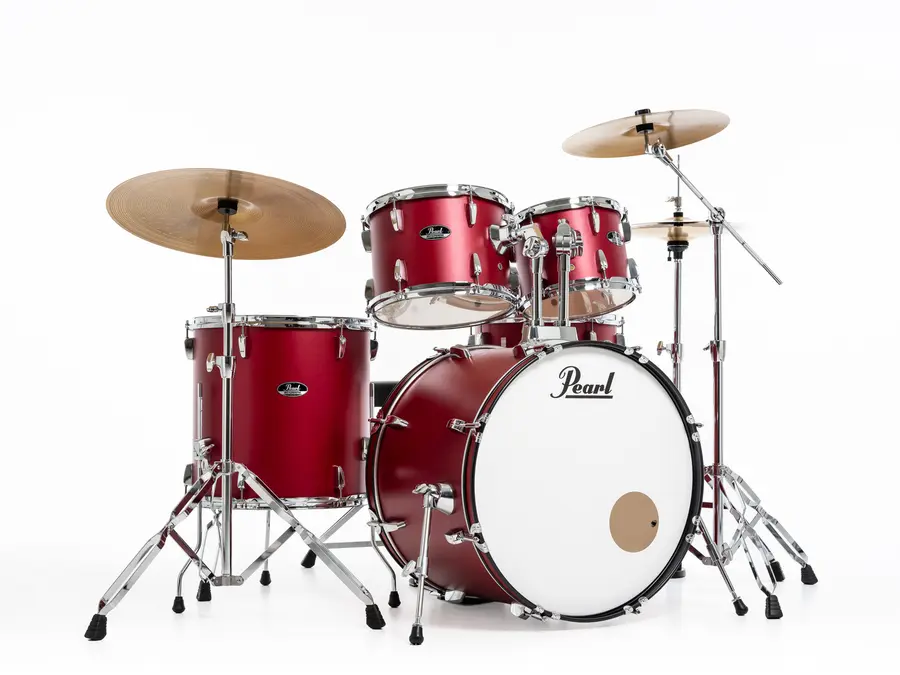 Pearl Roadshow 22" kit with HW 3 Sabian Solar cymbaler, Matte Red 