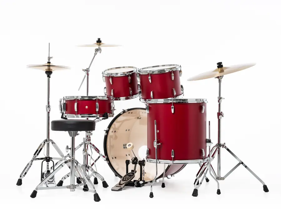 Pearl Roadshow 22" kit with HW 3 Sabian Solar cymbaler, Matte Red 