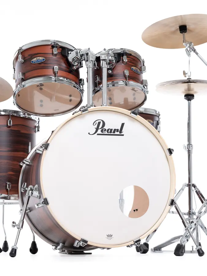Pearl Decade Maple 22" 5pc Drum Set w/HW Matte Dark Walnut 