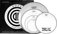 Code Drumheads FPGENCLRR Clear Rock 10/12/16/22 + CC 14" DNA Coated