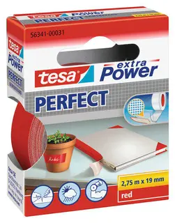 TESA 56341 Power Perfect 19mm x 2,75m, rød