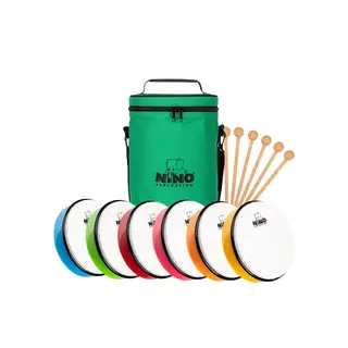 NINO PERCUSSION NINOSET45 Perkusjons set 6x håndtrommer, 8", med bag