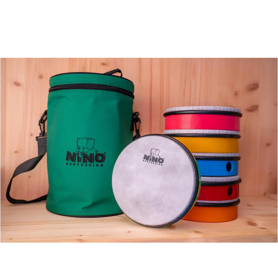 NINO PERCUSSION NINOSET45 Perkusjons set 6x håndtrommer, 8", med bag 
