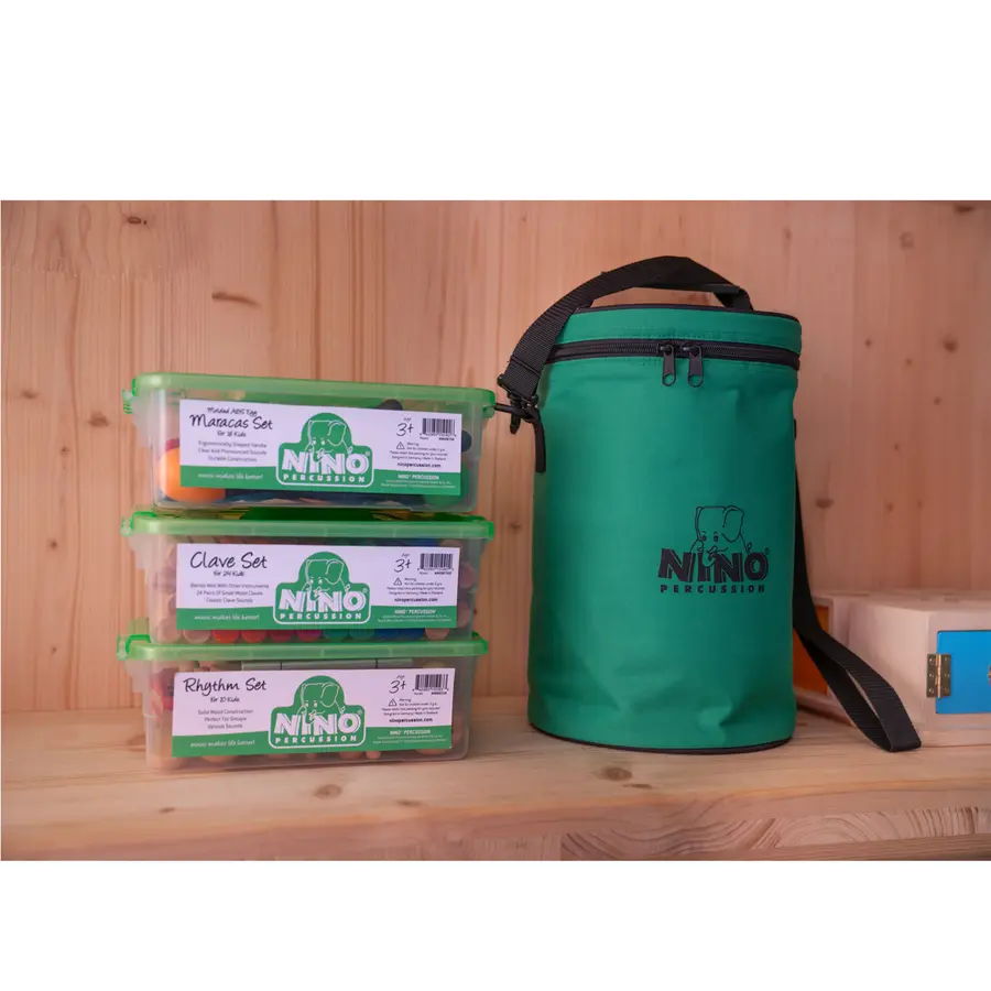 NINO PERCUSSION NINOSET45 Perkusjons set 6x håndtrommer, 8", med bag 