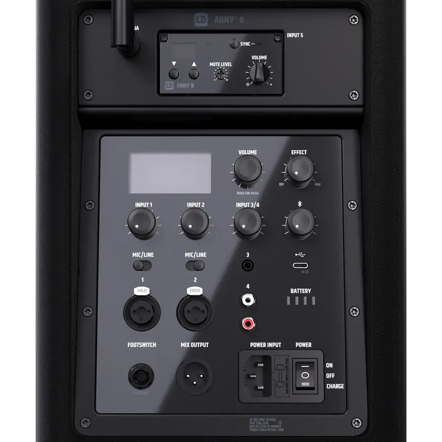 LD Systems ANNY 8 HHD B5 Kompakt-PA Stage Black, med håndholdt mikrofon 