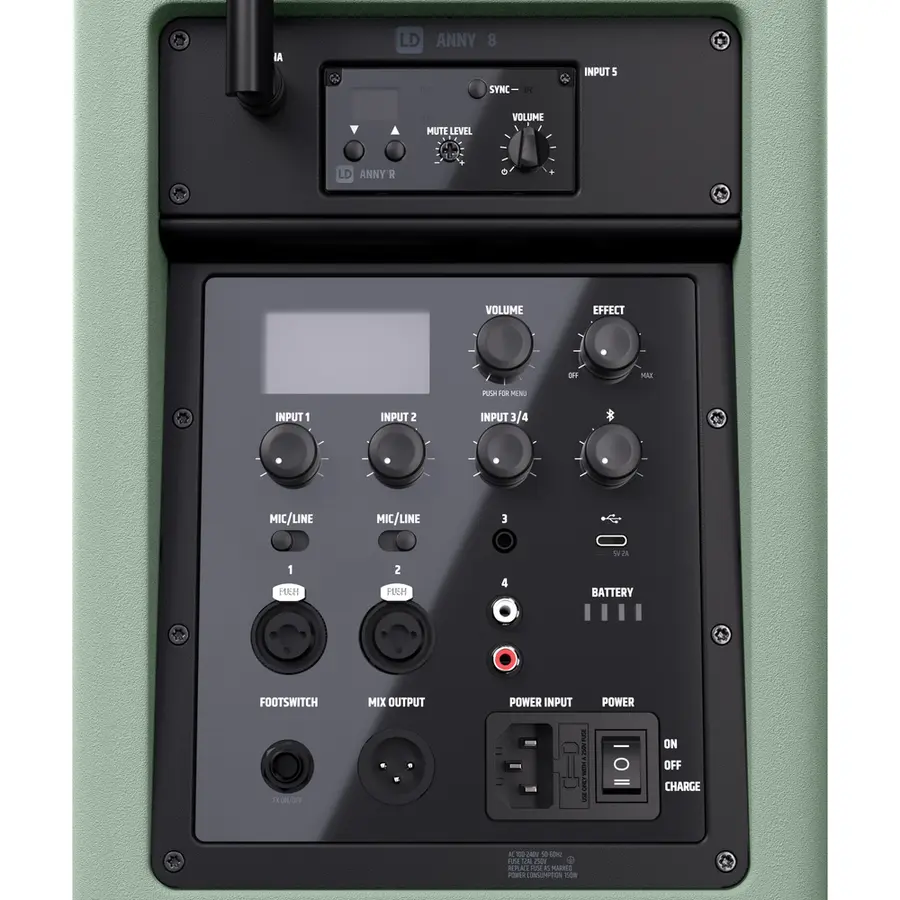 LD Systems ANNY 8 HHD B5 Kompakt-PA Adventure Green, med håndholdt mikrofon 