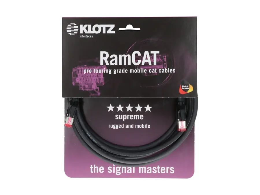 Klotz RamCAT 5 SF/UTP RJ45-RJ45 CAT5e cable Black 1m 