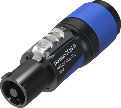Neutrik Powercon NAC3FXXA-W-S Til kabel inlet 6-12mm blå 