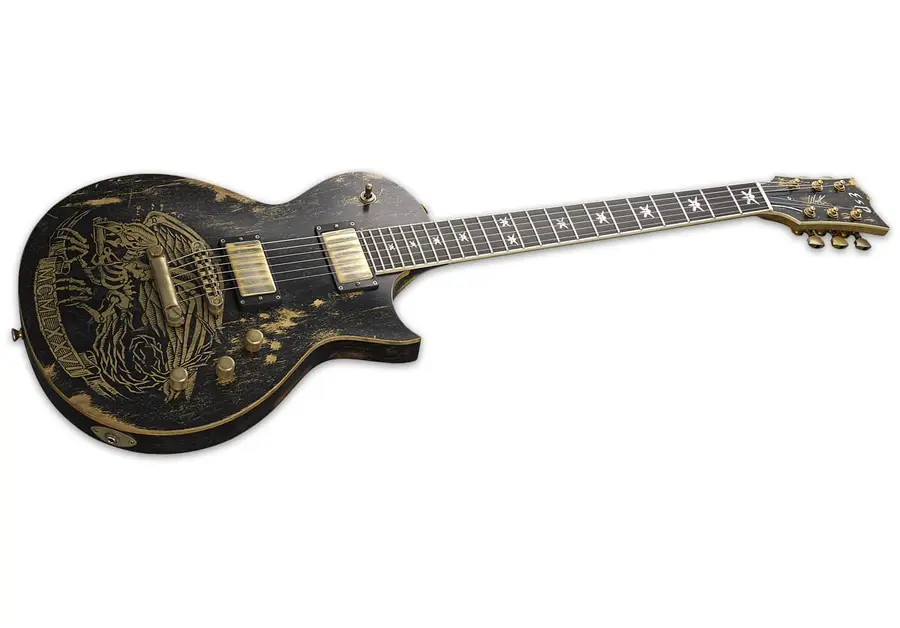 ESP Original Will Adler Warbird Distressed Black w/ Graphic 