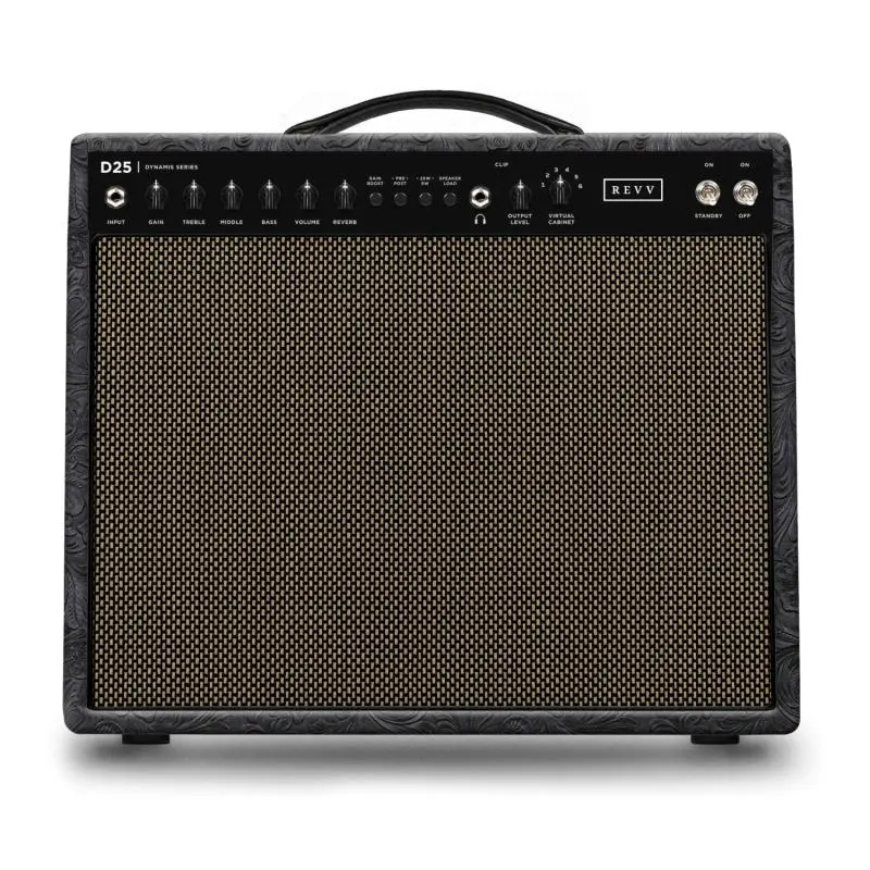 Revv Dynamis D25 25/5-watt Tube Combo 1x12” Black Western (6v6) 