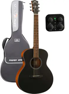 Kepma Guitars ES36E-K10 Mini OM Black Travel Series