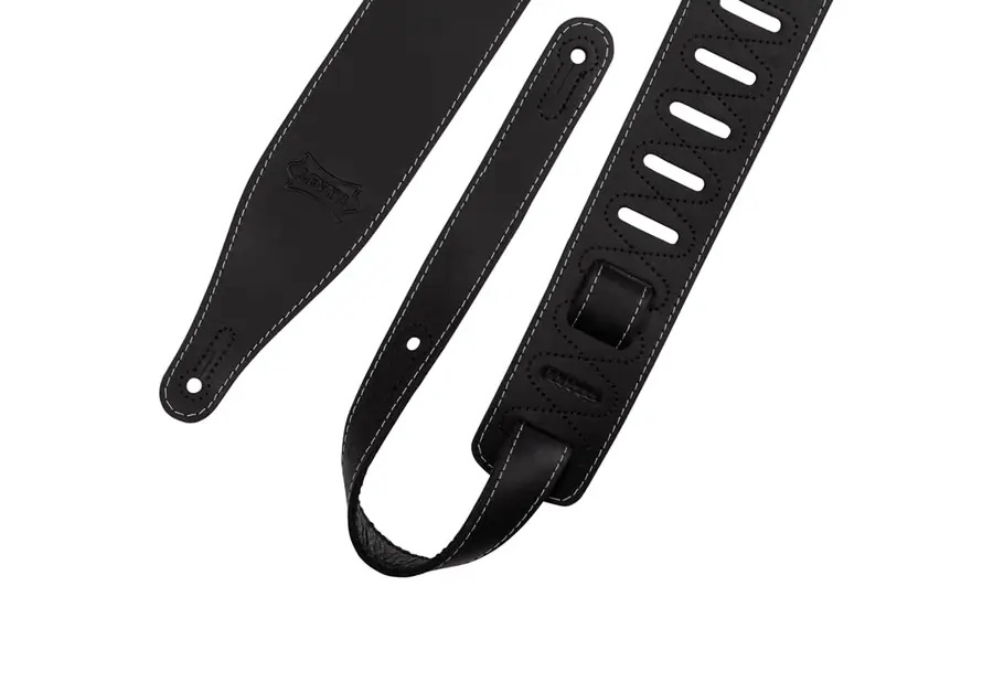 Levy's M17BAS-B 2.5” Wide Butter Leather Guitar Strap - Black Color 