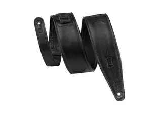 Levy's MG317MP-BLK-BLK 2.5" Leather Guitar Strap 48"-55'' Black