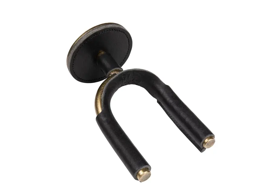 Levy's LVY-FGHNGR-BRBK Guitar Hanger Black Veg-Tan Leather Yoke Wraps 