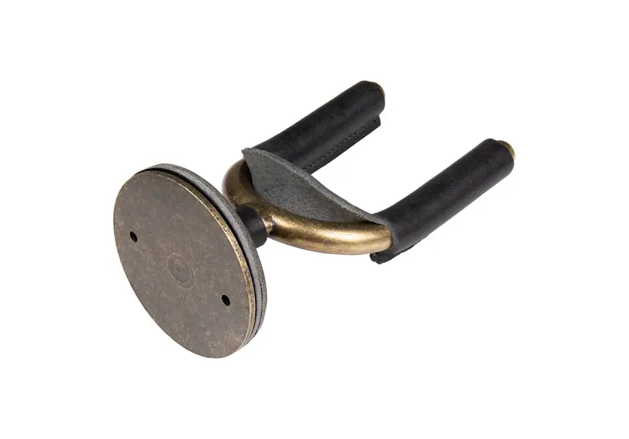 Levy's LVY-FGHNGR-BRBK Guitar Hanger Black Veg-Tan Leather Yoke Wraps 