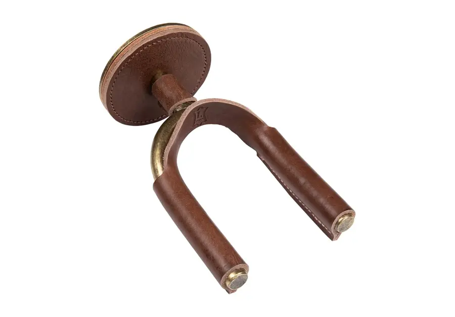 Levy's LVY-FGHNGR-BRBN Guitar Hanger Brown Veg-Tan Leather Yoke Wraps 
