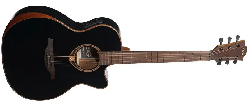 Lag Guitars T118ABCE-BLK Auditorium Bevel Cutaway Electro Black Spec. Ed. 