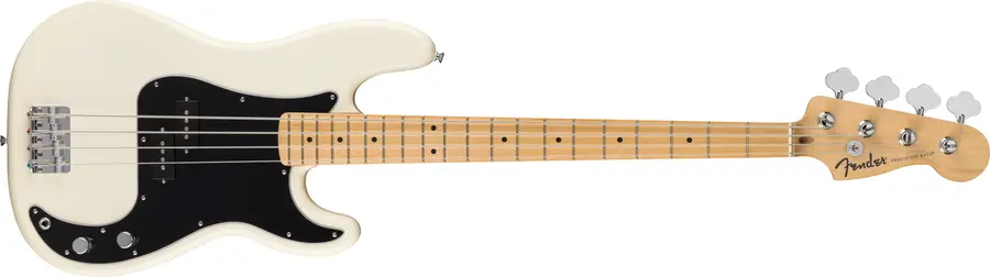 Fender Standard Precision Bass MN, Black Pickguard, Olympic White 