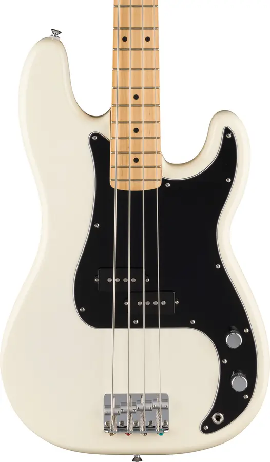 Fender Standard Precision Bass MN, Black Pickguard, Olympic White 