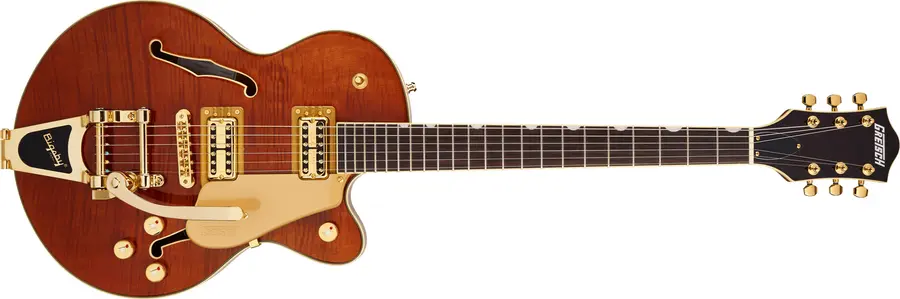 Gretsch Electromatic LTD Broadkaster Jr. Flame Okoume, RW, Roundup Orange 